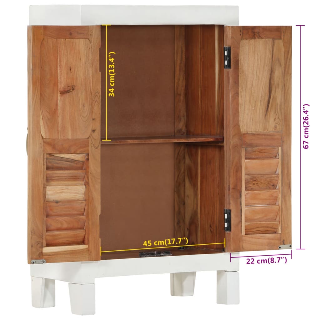 Sideboard Weiß 55x30x90 cm Massivholz Akazie